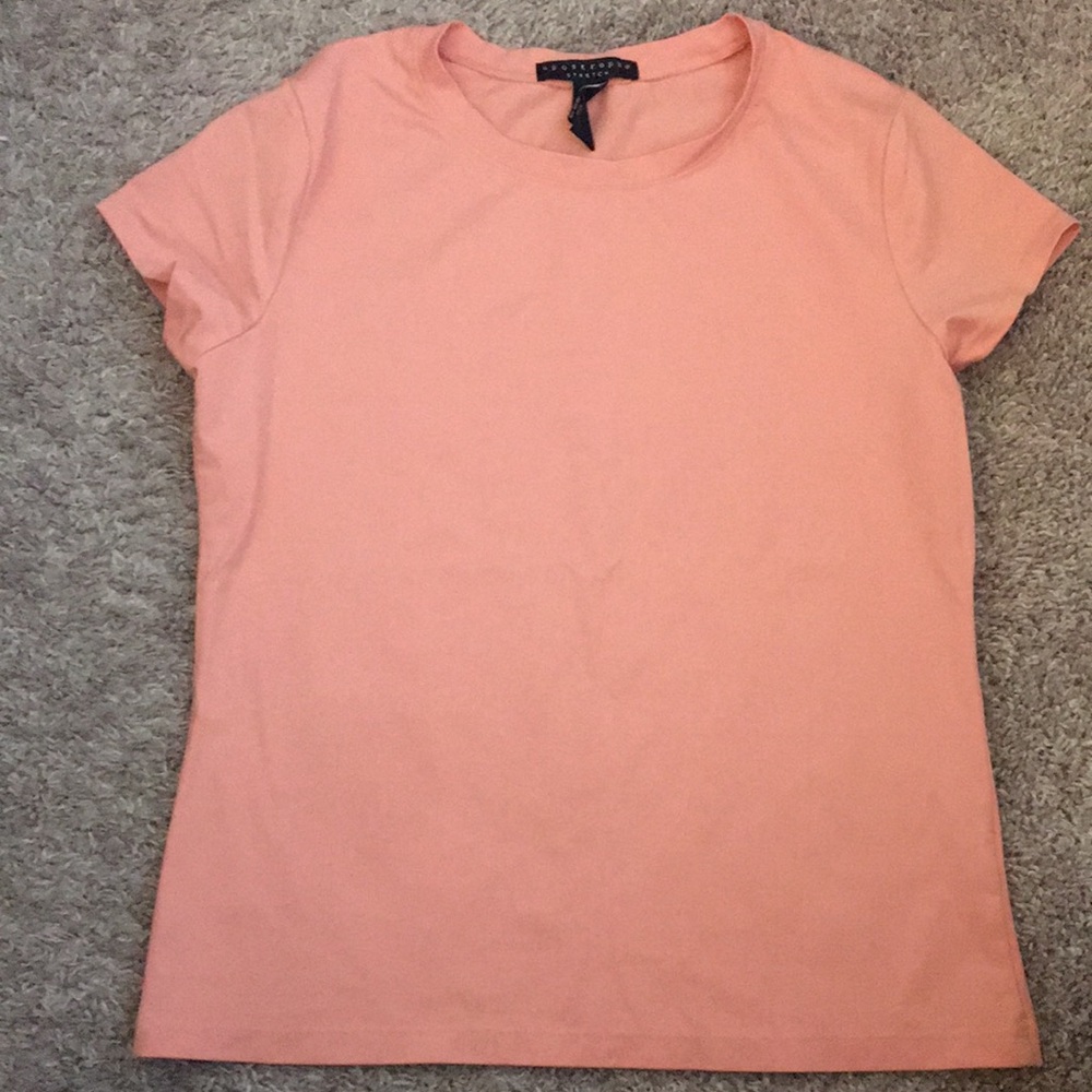 Short Sleeve Crewneck Tee in Peach by A postrophe